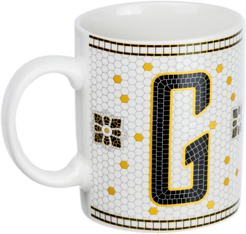 Cuisine Art Cuisine Art Letter G Printed Porcelain Ceramic Tea Coffee Mug - 300ml - Stylish and Durable Mug for Hot Beverages